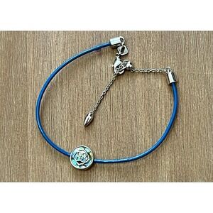 Authentic KENDRA SCOTT Multi Color Stamped Dira Coin Leather Bracelet Blue KS